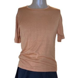 Belford Fitted knit top with Short Sleeves and Boat Neck